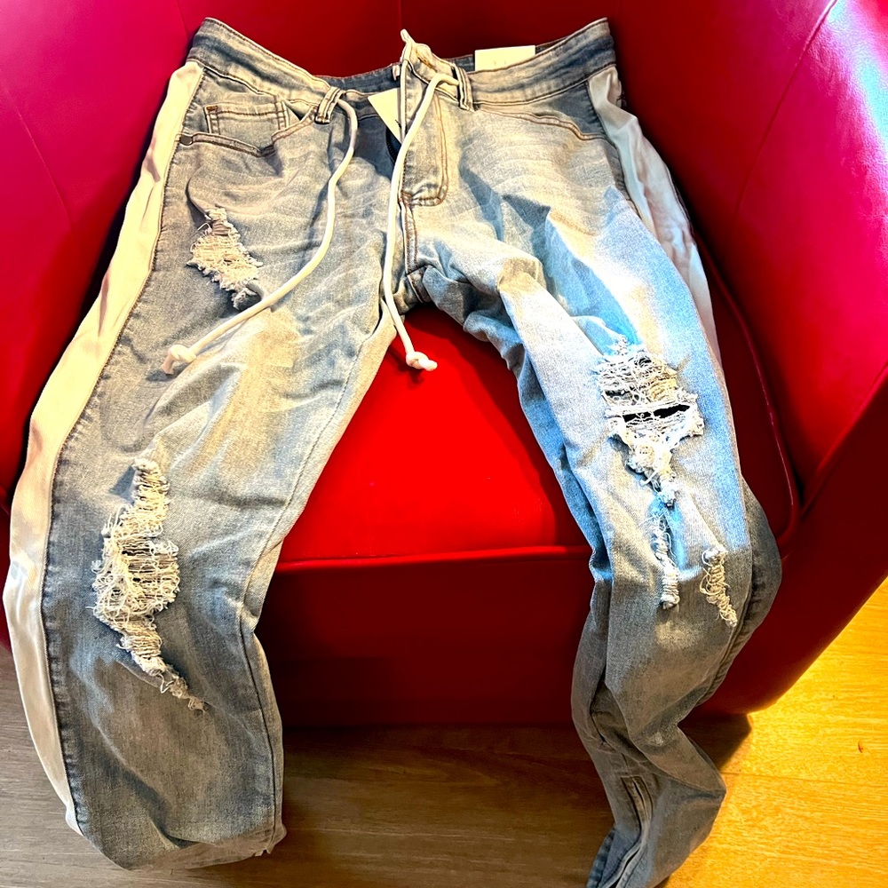 Fashion Nova Men Teek Racing Stripe Skinny Jeans